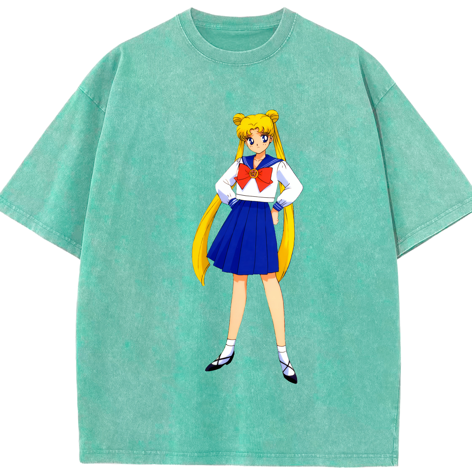 （画像用） 美少女戦士セーラームーン 愛野 美奈子 あいの みなこ Sailor Moon Aino Minako 綿100% ヴィンテージ風 半袖Tシャツ（フロントプリント）